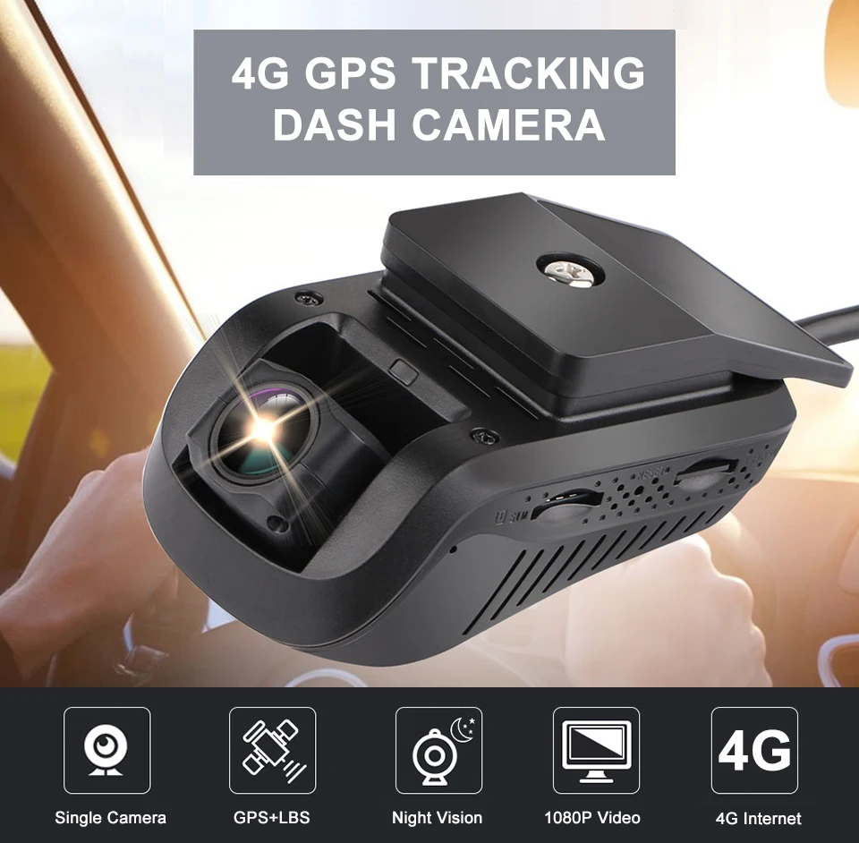 Jimi JC120 Mini 4G Automobilių DashCam HD 1080P Su Viena Kamera, GPS Sekimo Live Stream Nuotolinio Stebėjimo UBI DVR Recorder Nemokama Web APP
