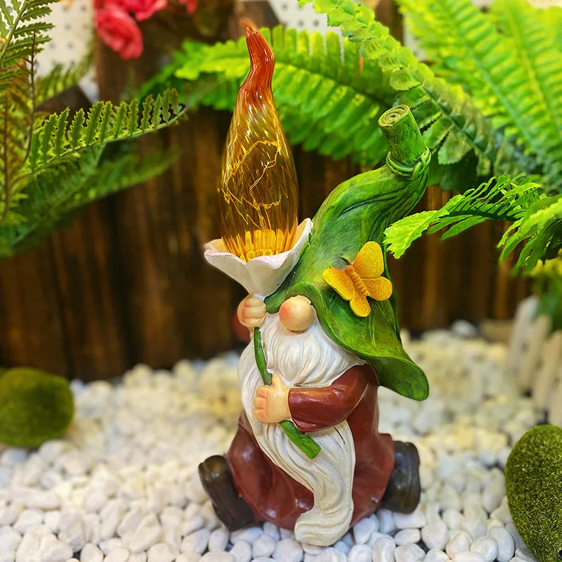 Juokinga Dervos Gnome Sodo Figūrėlės Lauko Kiemo Vejos Kieme Neklijuotinė Mini Sodo Reikmenys Gnome Apdailą su Saulės Šviesos