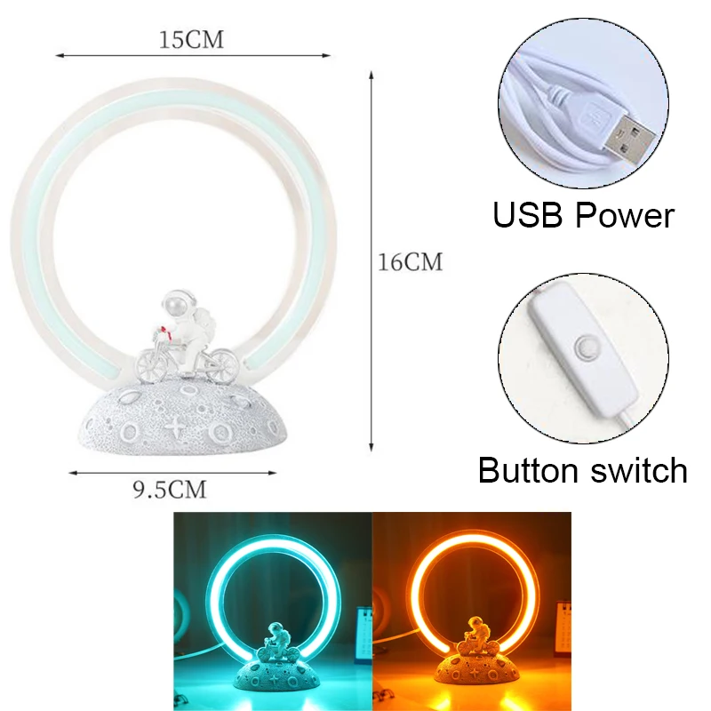 Kūrybos LED Nakties Šviesos Astronautas Atmosfera Lempos, Stalo Puošyba, Vaikų Gimtadienio Dovanos Miegamojo Puošimas Neoninės Lempos USB Powered