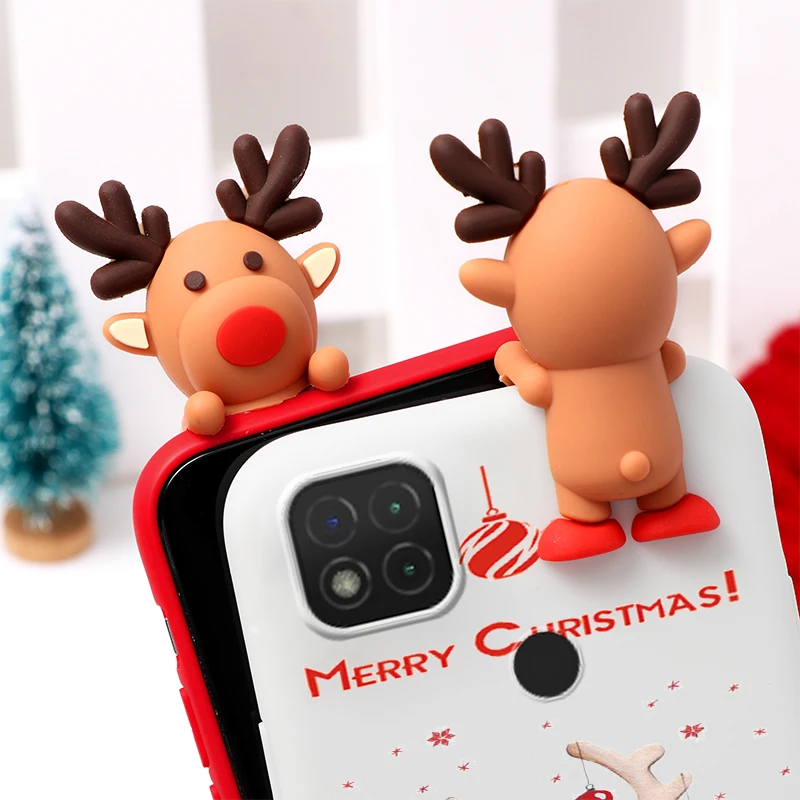 Linksmų Kalėdų Silikono Atveju Xiaomi Redmi 9C NFC Minkštas Mielas 3D Lėlės Galinio Dangtelio xiaomi redmi 9C 9c C9 9CNFC 6.53