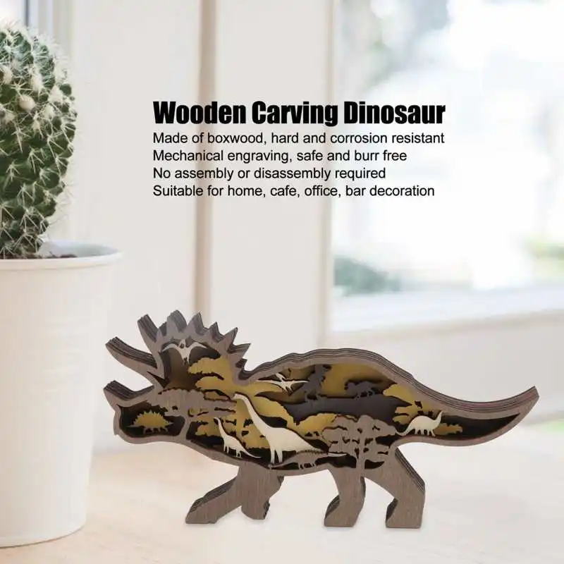Medinė Skulptūra Dinozaurų Medienos Dinozaurų Ornamentas, Atsparus Korozijai Namų ar Biuro Apdailos