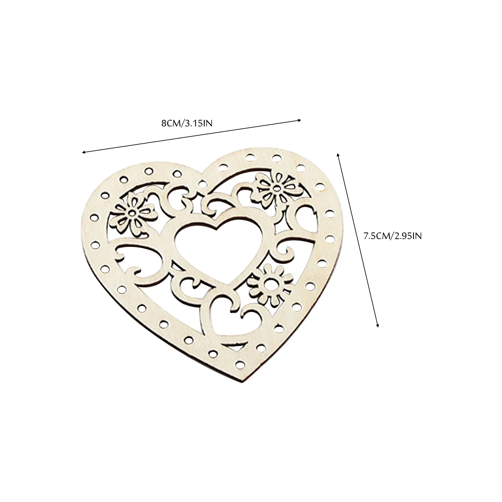 Meilė Širdies Formos Valentino Diena Kabo Dekoro Ornamentą Tuščiavidurio Medžio Drožlių Drožyba Širdies Vestuvių Šventė Apdaila 
