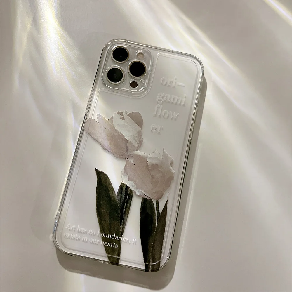 Mielas Šalta Balta Gėlė Telefono dėklas Skirtas Iphone 14 13 12 11 Pro Max Mini Xr X Xs Max 7 8 Plus SE Skaidrus Silikoninis Galinio Dangtelio