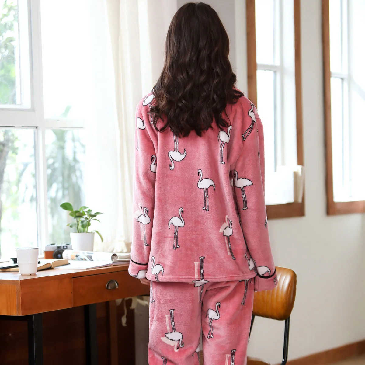Moterų Flanelė Pižama Nustatyti Žiemos Flanelė Mielas Animacinių Filmų Tirštėti Šiltas Pyjama Gyvūnų Spausdinti Sleepwear Moteriška Pižama Moterų Homewear