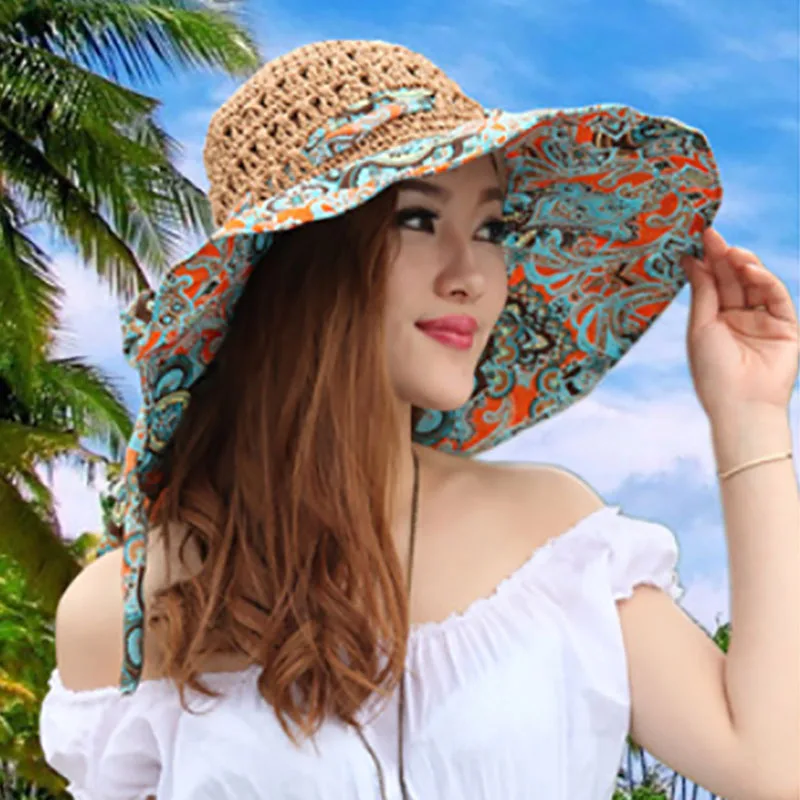 Moterų Skrybėlę Vasarą Didelių Kraštų Kvėpuojantis Šiaudų Skrybėlę Atsparus UV Saulės Skrybėlę Lauko Saulės Atsparus Paplūdimio Skrybėlę Chapeu Panama Feminino
