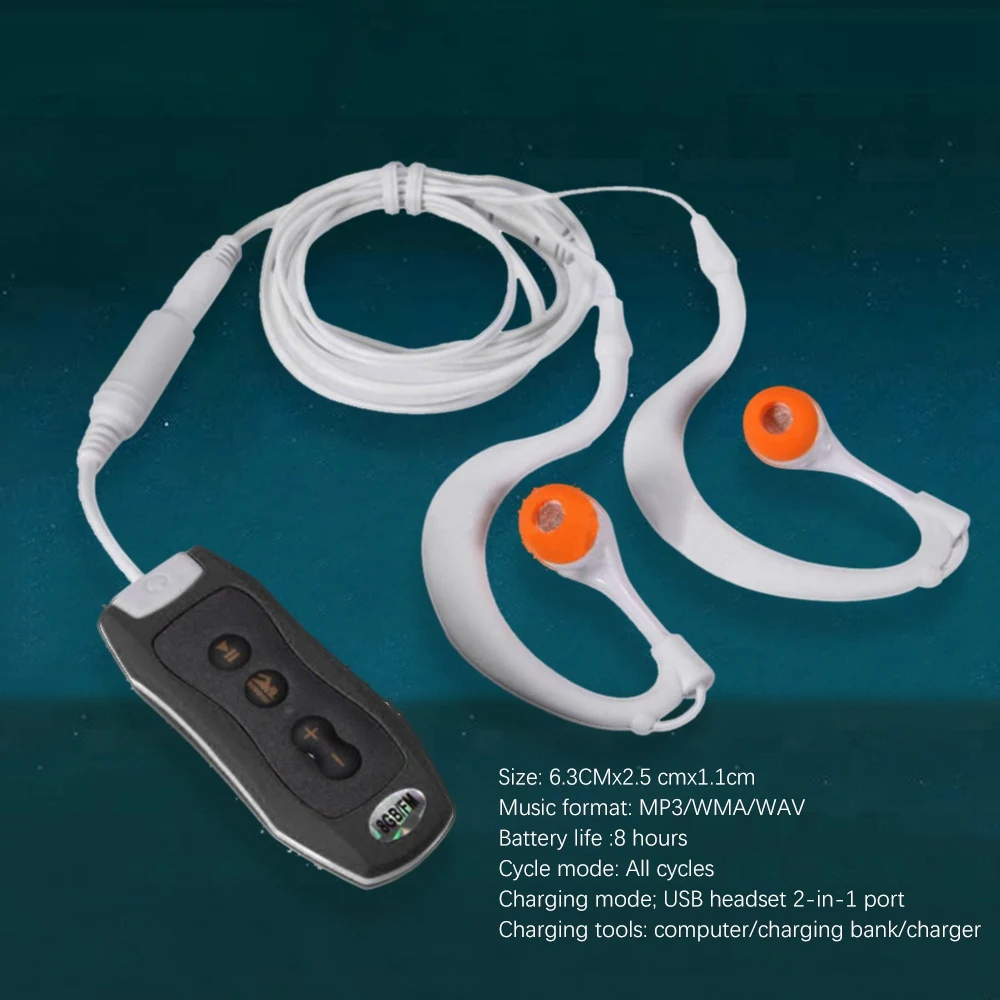 MP3 Muzikos Grotuvas su Bluetooth ir po vandeniu Ausines Plaukimo Ratų, Vandens sportas Trumpas Laidas 4GB-Black