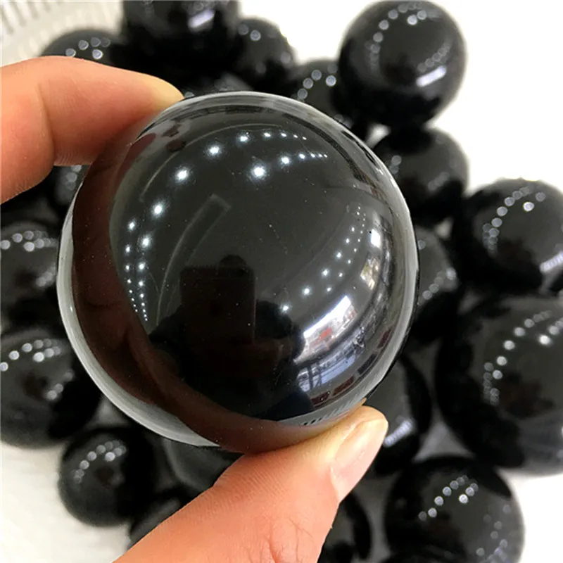 Natūralūs kristalai gydomųjų akmenų kamuolys juodasis obsidianas srityje feng shui apdaila