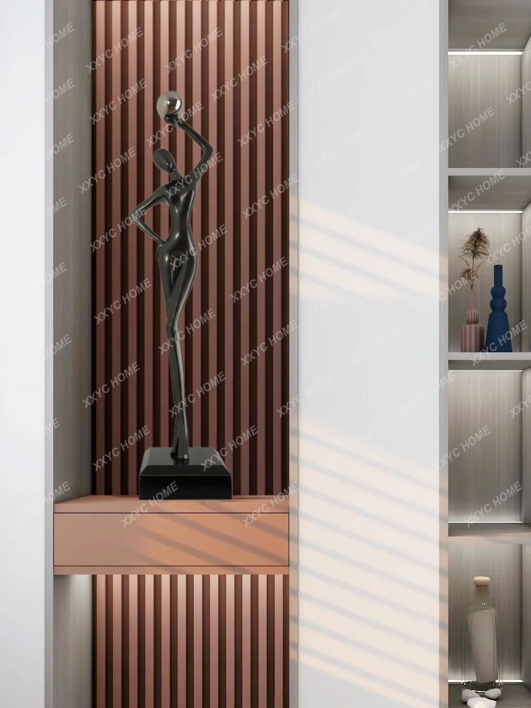 Paprasta Šiuolaikinės Pobūdžio Meno Skulptorių Papuošalai Prieškambario Vyno Kabineto Minimalistinio Dekoravimo, Minkštas Apranga