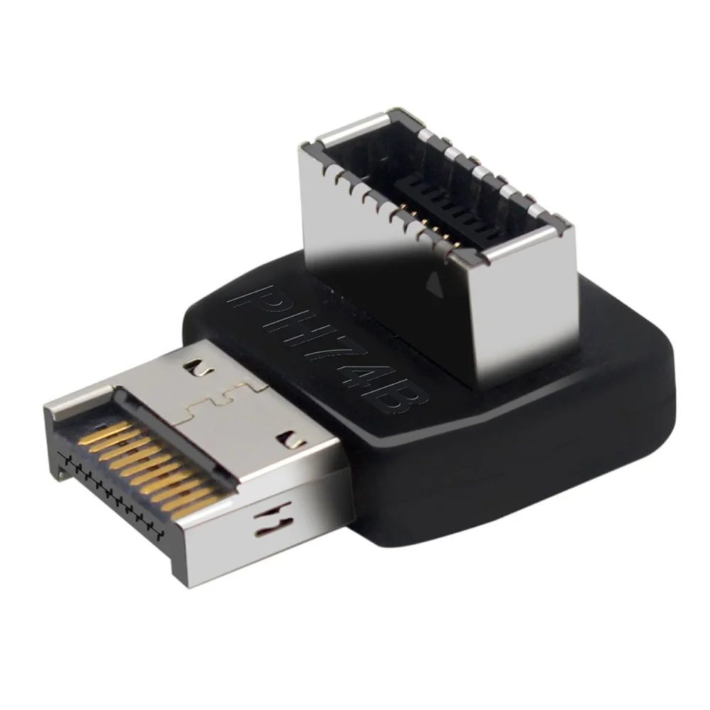 Priekinis USB C Antraštė Adapteris USB 3.1 E Tipo 90 Laipsnių Vairo Konverteris Kompiuterio Plokštę Vidinė Jungtis
