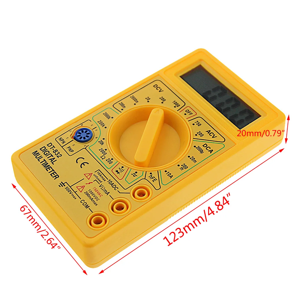 Profesinės DT832 Skaitmeninis Multimetras LCD DC AC Voltmeter Ammeter Ohm Testeris Dropship