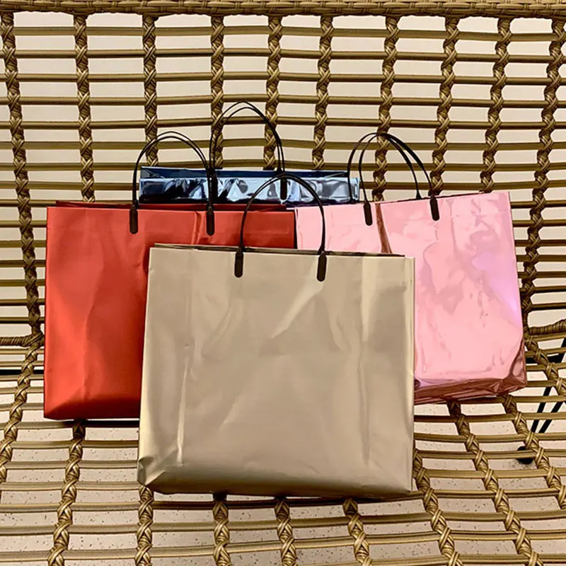 PVC Drabužių Shopper Bag Moterims Pakuotė Mažų Drabužių Verslo Rankinėje Mados Plastiko Dovana Talpykla Totalizator Krepšiai