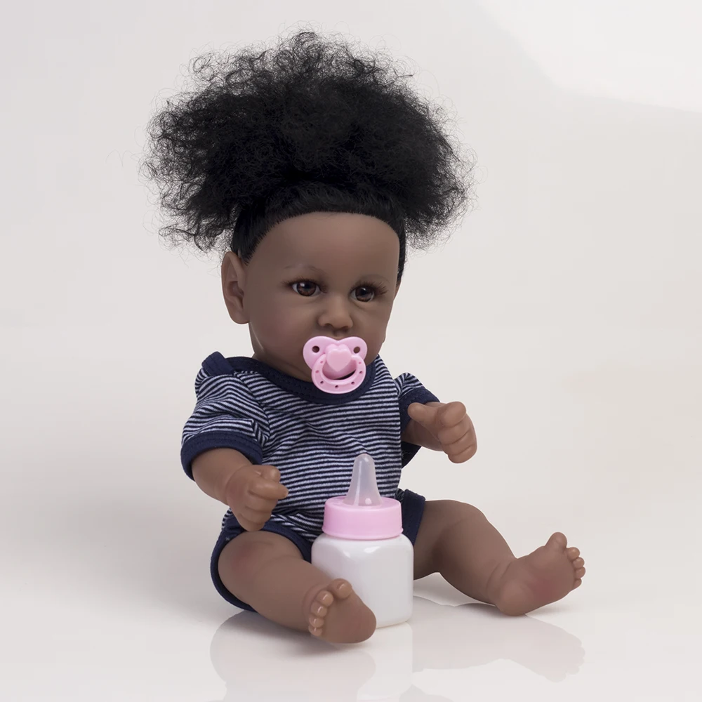PYD 12 Colių Afrikos Atgimę Žaislai Bebe Reborn Lėles Visą Silikono Vinilo Juoda Oda Kūdikių Lėlė Mergaitė Vonia Žaisti Žaislas Gimtadienio Dovana