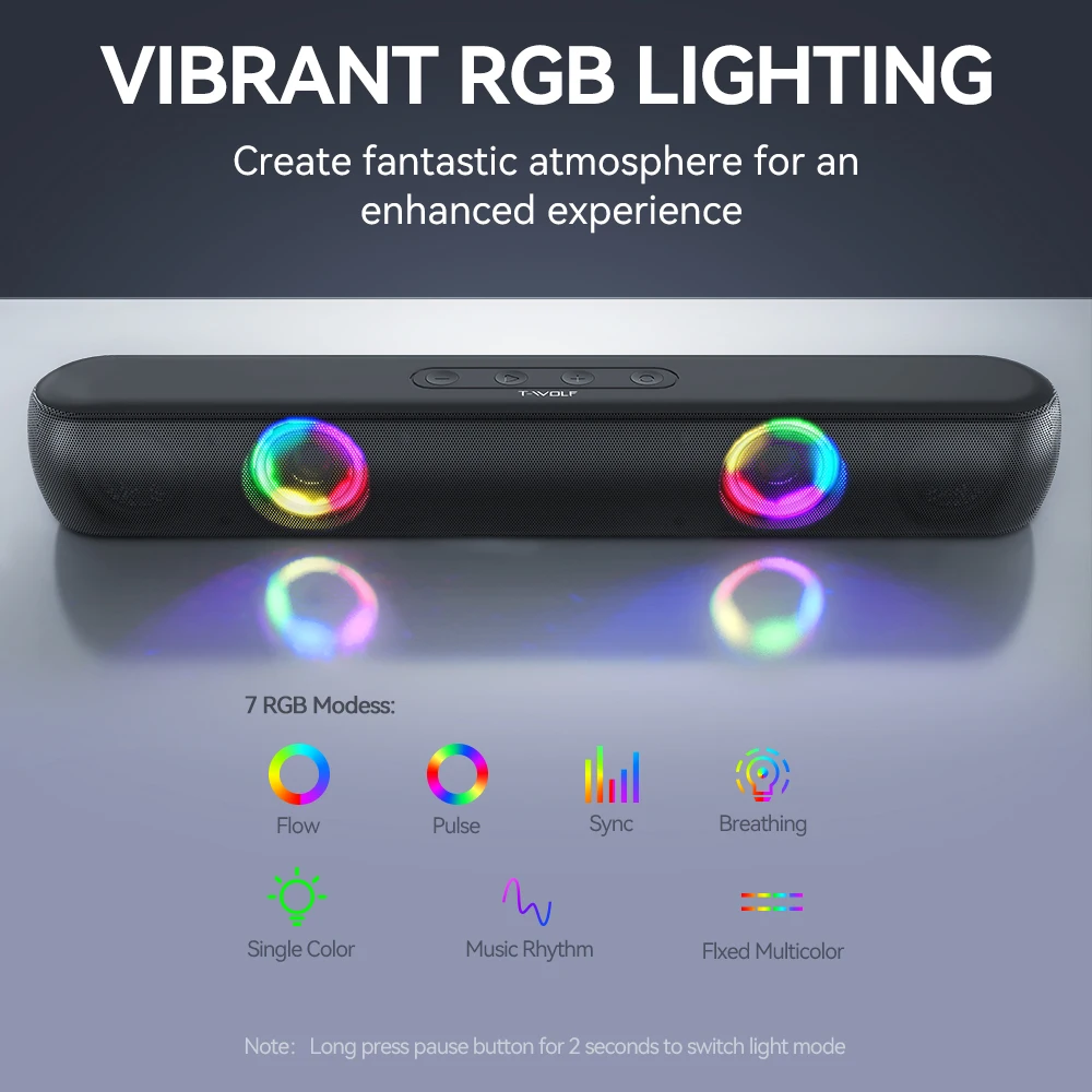 RGB led šviesos Apvalus garsiakalbiai, garso įranga stiprintuvai vandeniui mini 