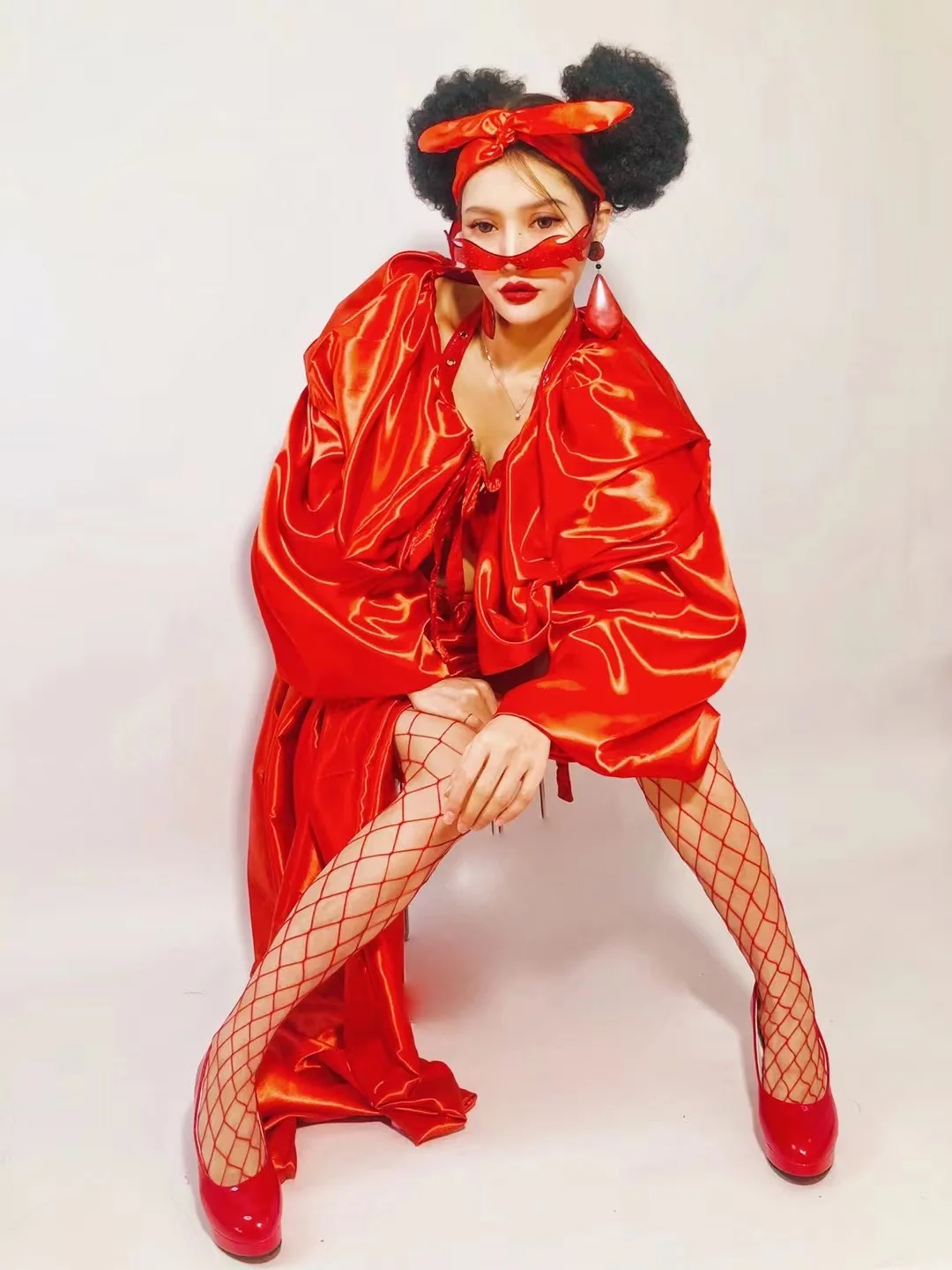 Sexy Raudona Etape Kostiumas Kostiumas Pu Odos Bikini Naktiniame Klube Šokėja Rave Apranga Grupė Gogo Šokių Drabužius Festivalis Drabužiai