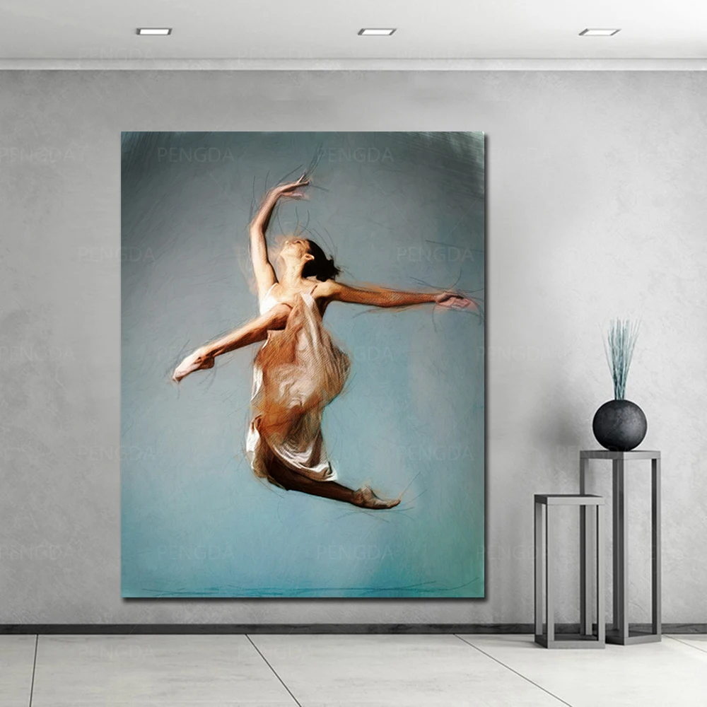 Sienos Meno Plakatas Šokių Mergina HD Spaudinių Modulinės Baleto Nuotraukas Abstrakčios Drobės Tapybos Žavus Paveikslas Namų Dekoro Miegamasis