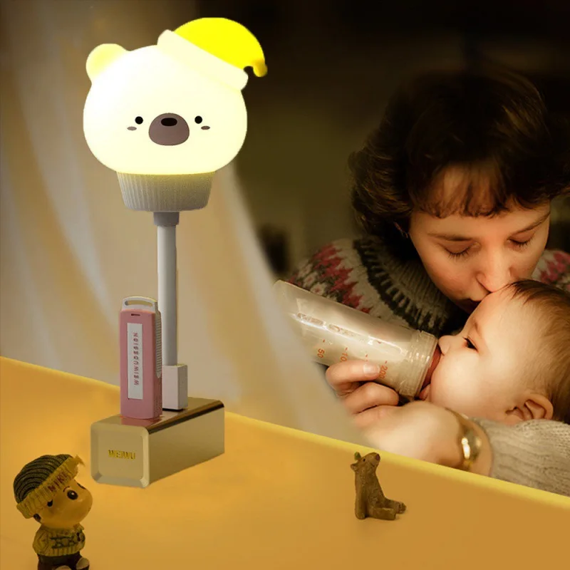 USB Mielas Animacinių filmų Naktį Lemputė Su Nuotolinio Valdymo Kūdikiams Miegamojo Dekoratyviniais Šėrimo Šviesos Naktiniai Tabe Lempos Kalėdų Dovanos Vaikams