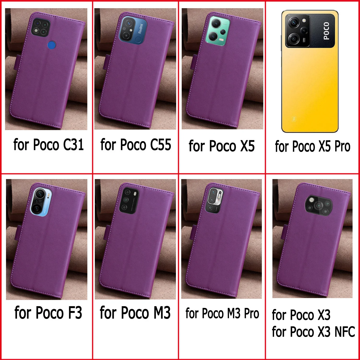už XiaoMi Poco C 55 C31 F3 M3 X3 X5 Pro NFC Padengti coque Apversti Piniginę, Mobilųjį Telefoną Atvejais Apima Krepšiai Sunjolly už Poco C 55