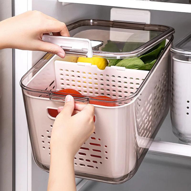 Šaldytuvas talpinimo Kūrybos skaidrias buitinių virtuvės maisto uždaromos šviežių laikyti lauke Vaisių ir daržovių saugojimo nutekėjimo
