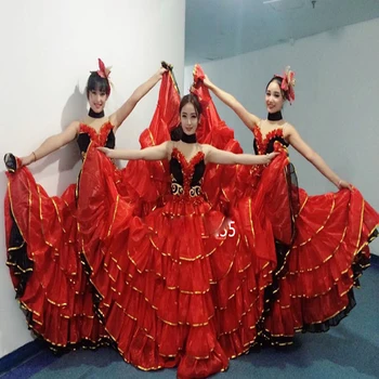 Seksualus Kangkang šokio spektaklis kostiumas ispanų korida šokių sijonas atidarymas šokio kostiumai